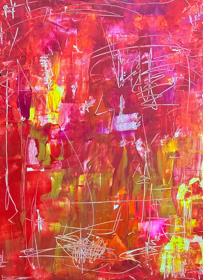 NEURONAL ORGANIZATION（SCRATCH) KIND OF RED by 佐藤理